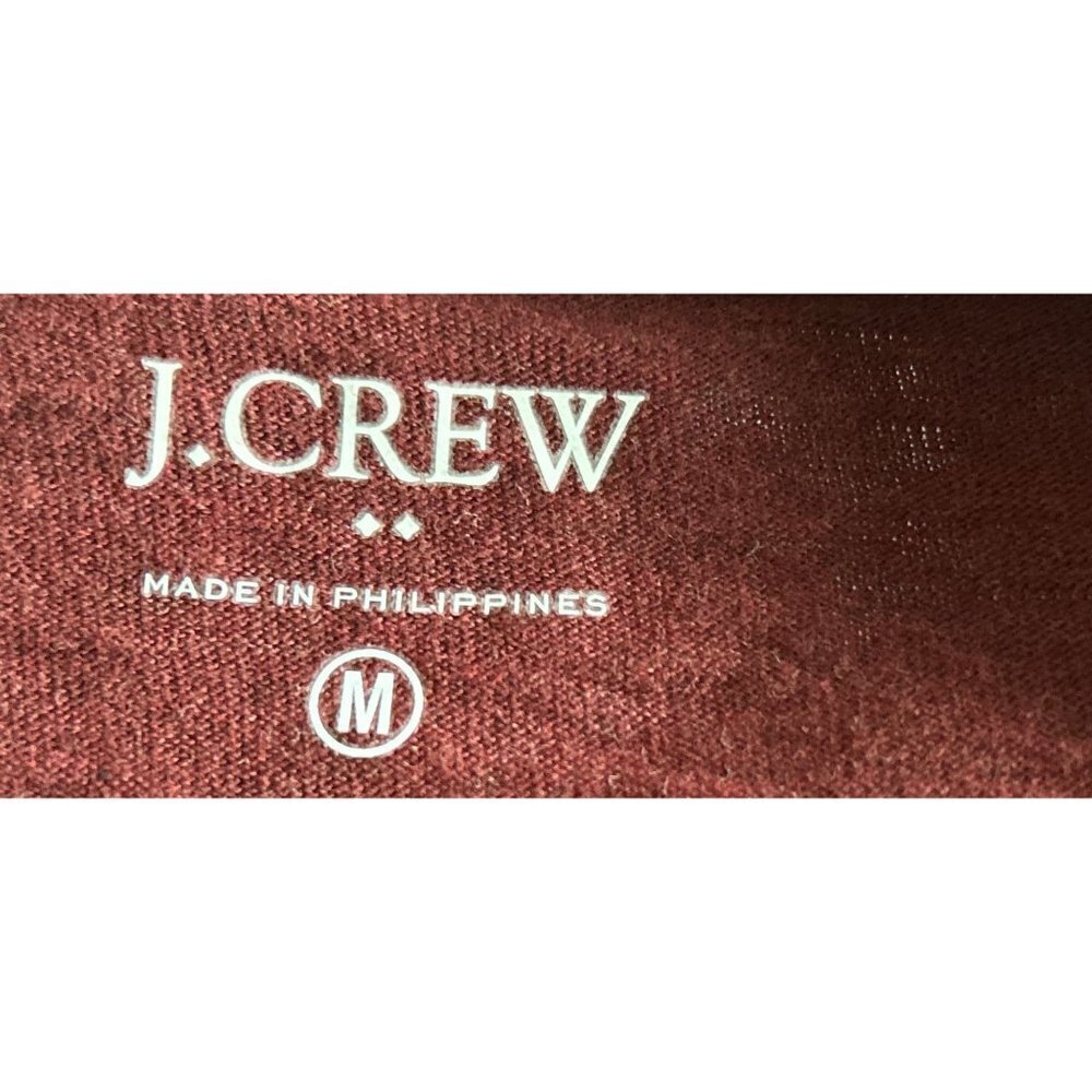 J.CREW Henley Cotton Long Sleeve Burgundy Size Med - Picture 3 of 9